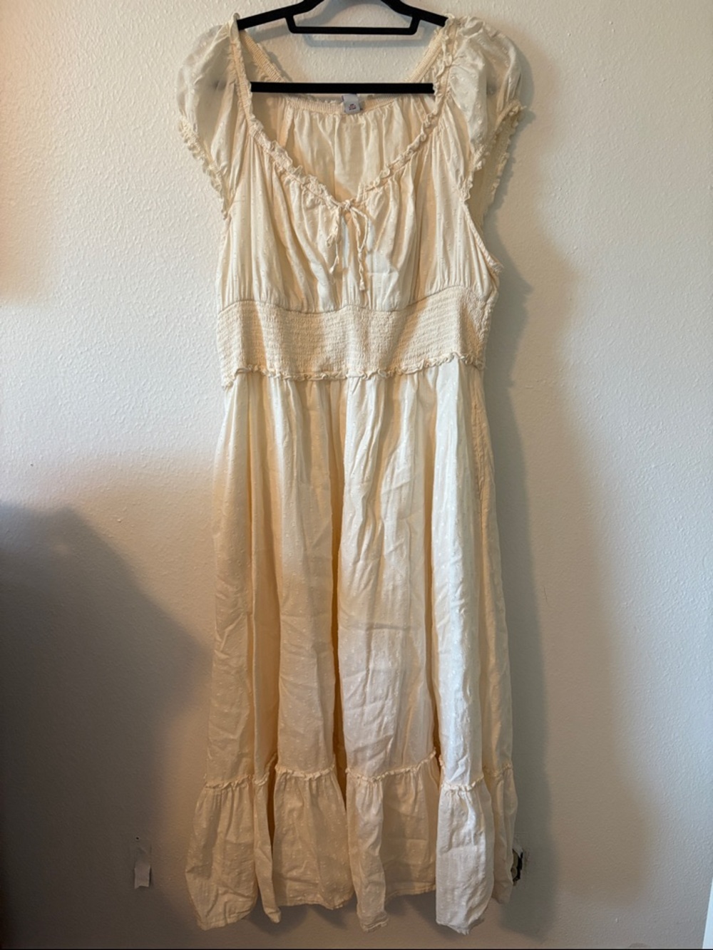 Old Navy Cream Milkmaid Style Maxi Dress